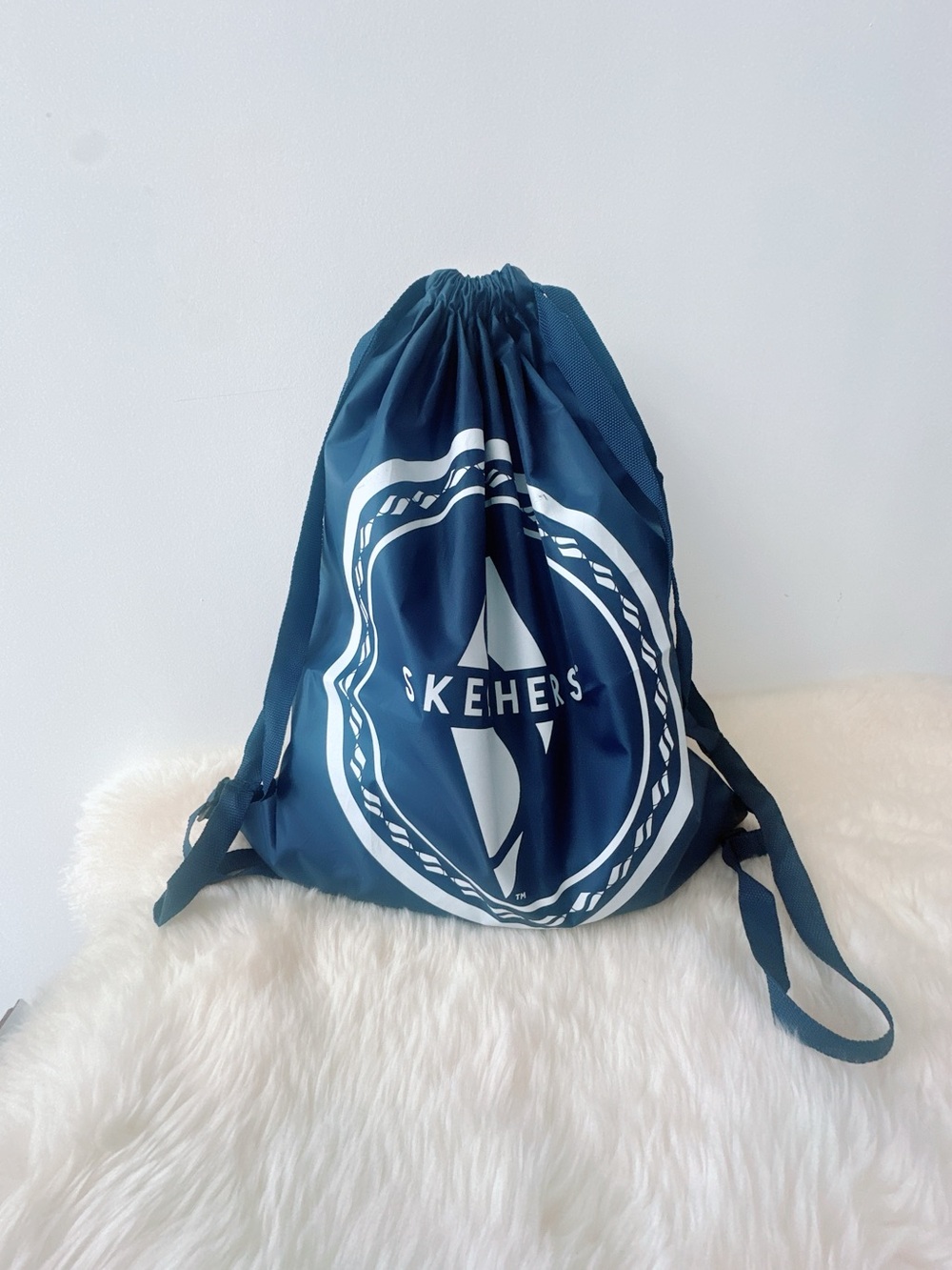 Skechers Navy Drawstring vinyl Backpack